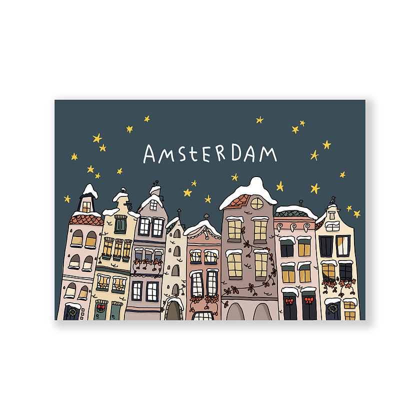Wintry Amsterdam Postcard A6