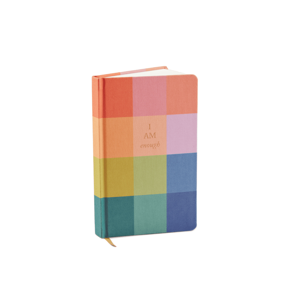 Bookcloth Journal - I am enough Rainbow Check