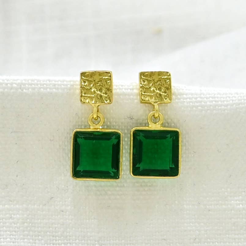 Hera Earrings Gold - Green Tourmaline