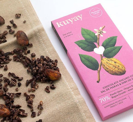 KUYAY Dark chocolate 70% with salt and nibs