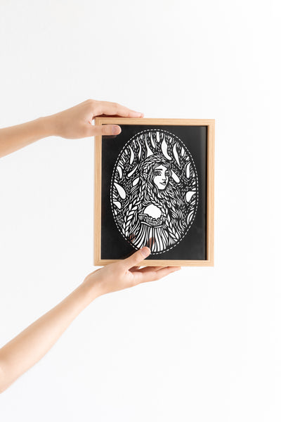 Wood elf girl Original papercut A5 by MarinaPapercuts