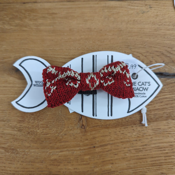 Cat / Dog Custom Design Bow Tie - festive sparkle (red)