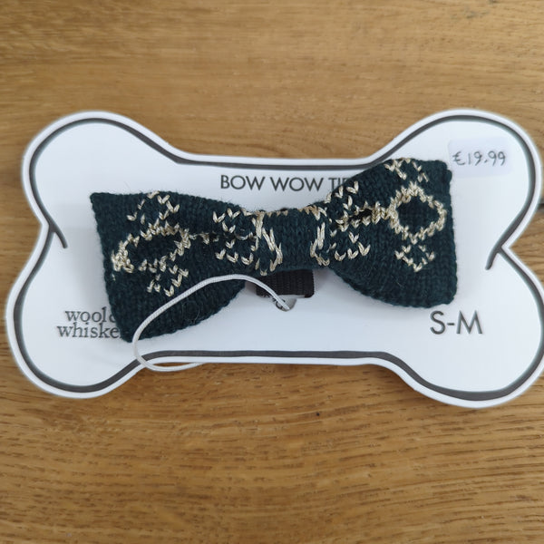 Cat /Dog Custom Design Bow Tie - festive sparkle (green)