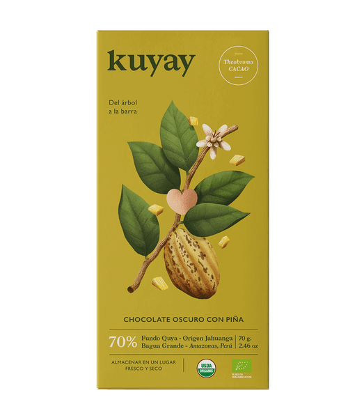 KUYAY dark chocolate with pinapple 70% (Noir A L’Ananas)