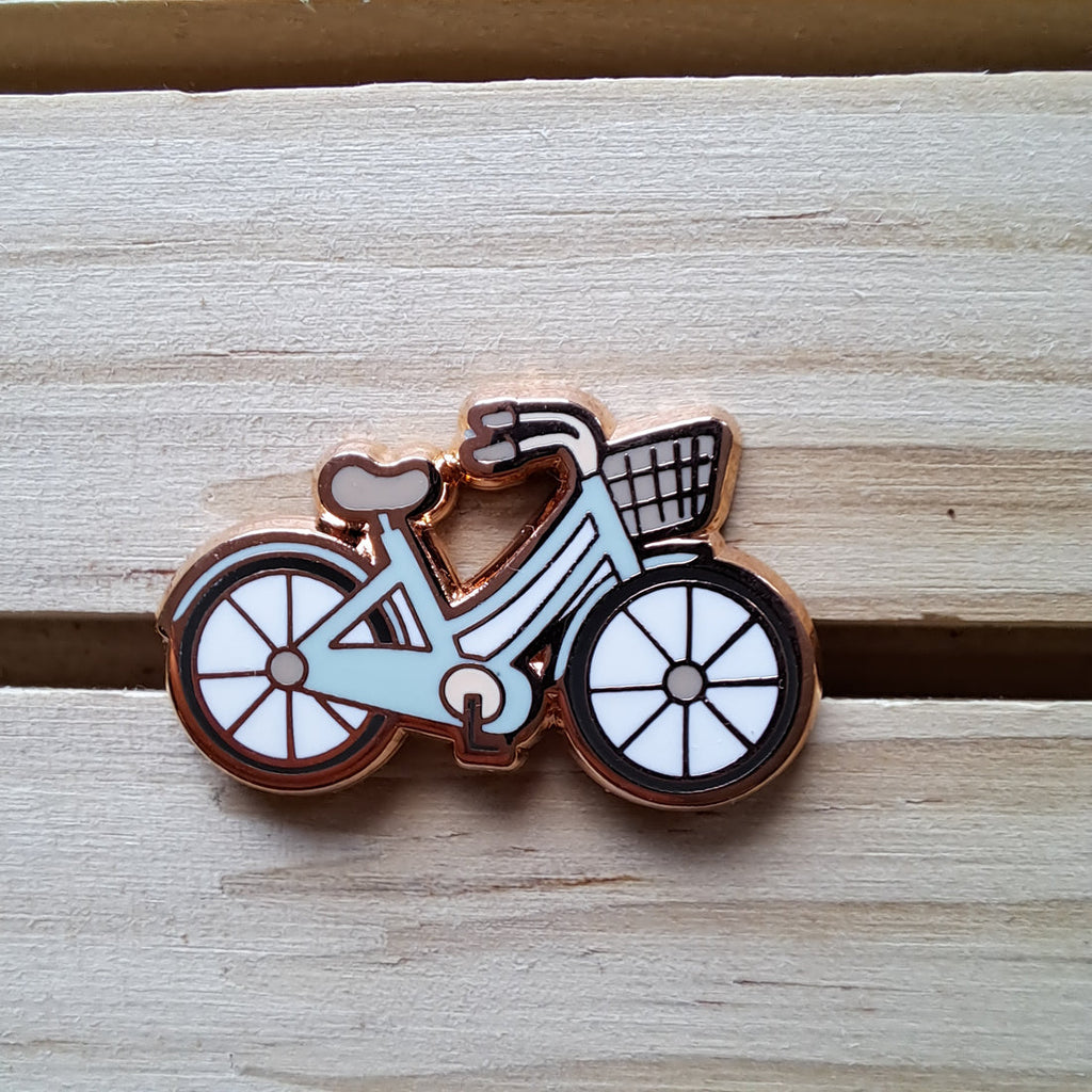 Blue Bike pin + bookmark