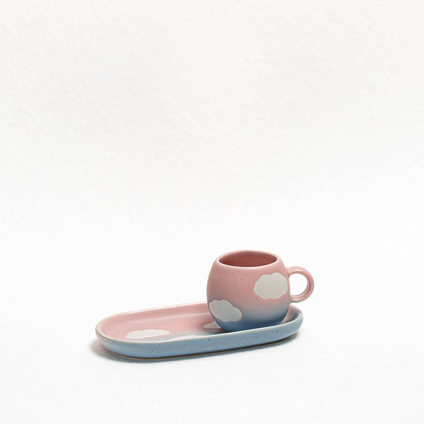 Cloud Sunset Set 2 Espresso Mug + 2 Mini Tray - Gift Set