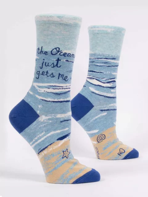 The ocean just gets me W-Crew Socks