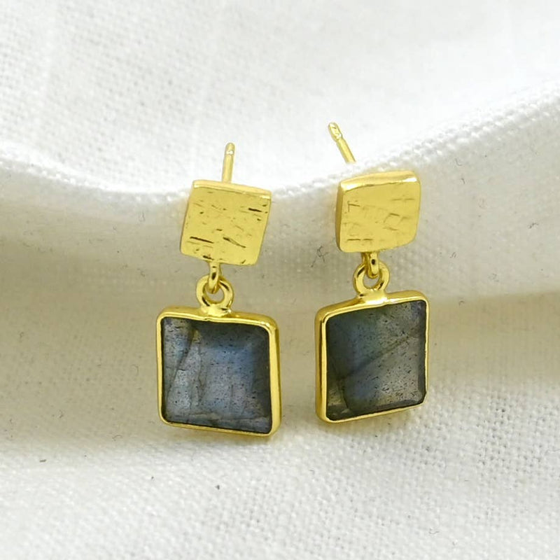 Hera Earrings Gold - Labradorite