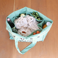 Organic Grocery Shopping Bag - with 6 sleeves inside