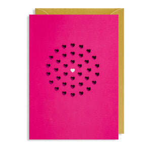 Lots of Hearts Pink Greeting Card