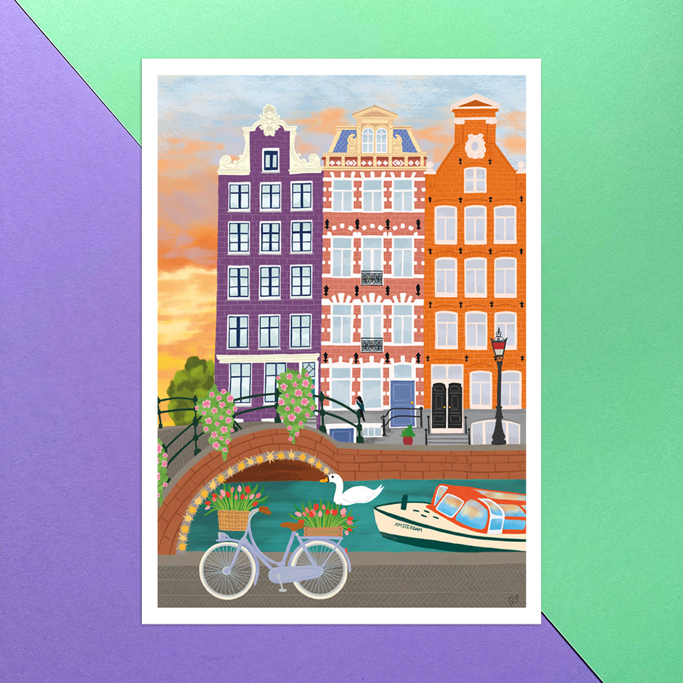 Amsterdam canal- Limited edition print by Giravolta