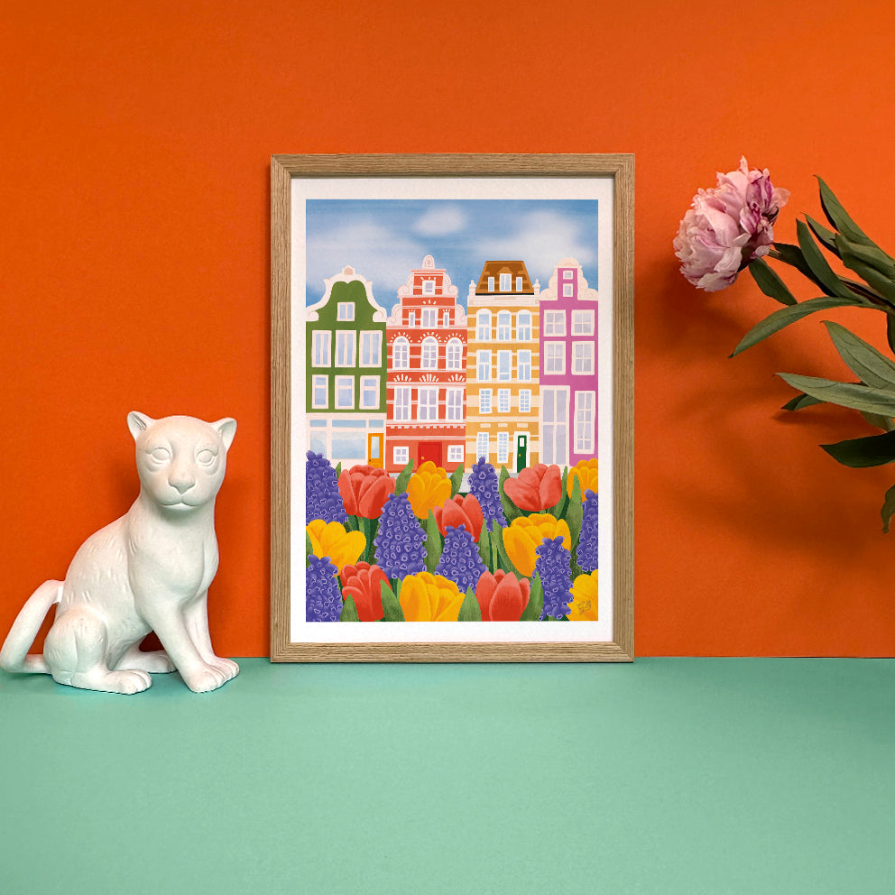 Amsterdam houses - Limited edition print by Giravolta
