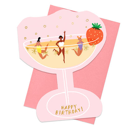 Birthday Card - Champagne wishes