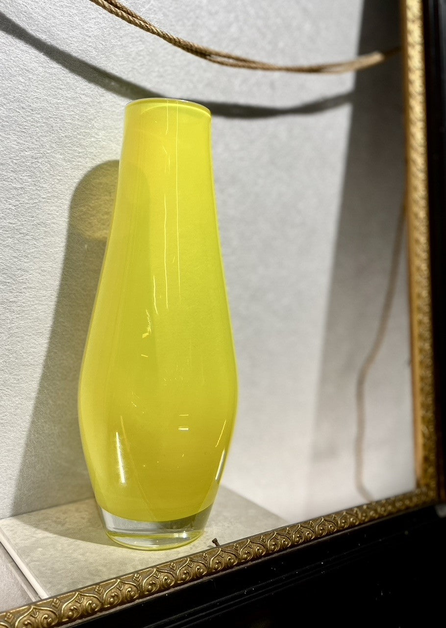 Gina G: Vintage Yellow Short Glass blown vase