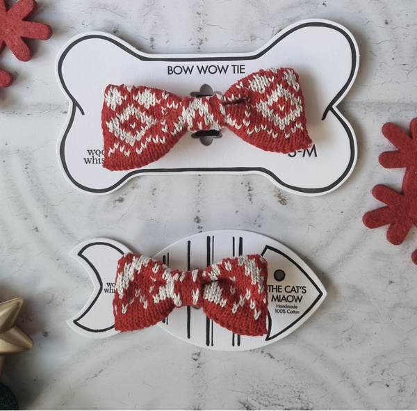 Cat / Dog Custom Design Bow Tie (WINTER HYGGE)