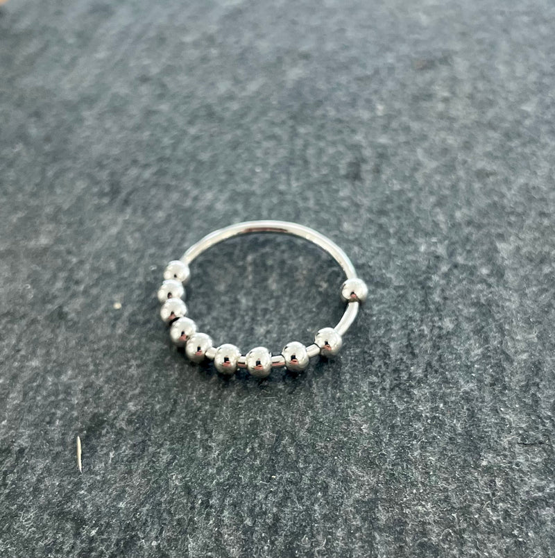 Moving Beads Ring in Sterling Silver