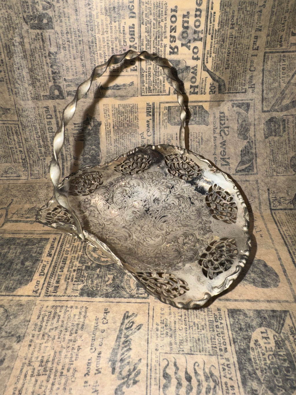 Silver fruit basket