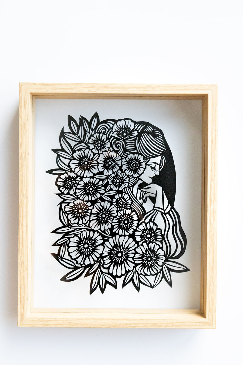 Camelia girl Original A4 Cutout by MarinaPapercuts