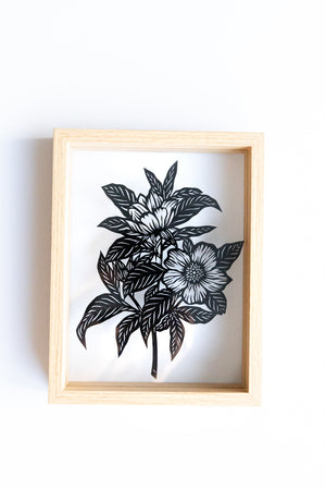 Magnolia flowers Original papercut A5 by MarinaPapercuts