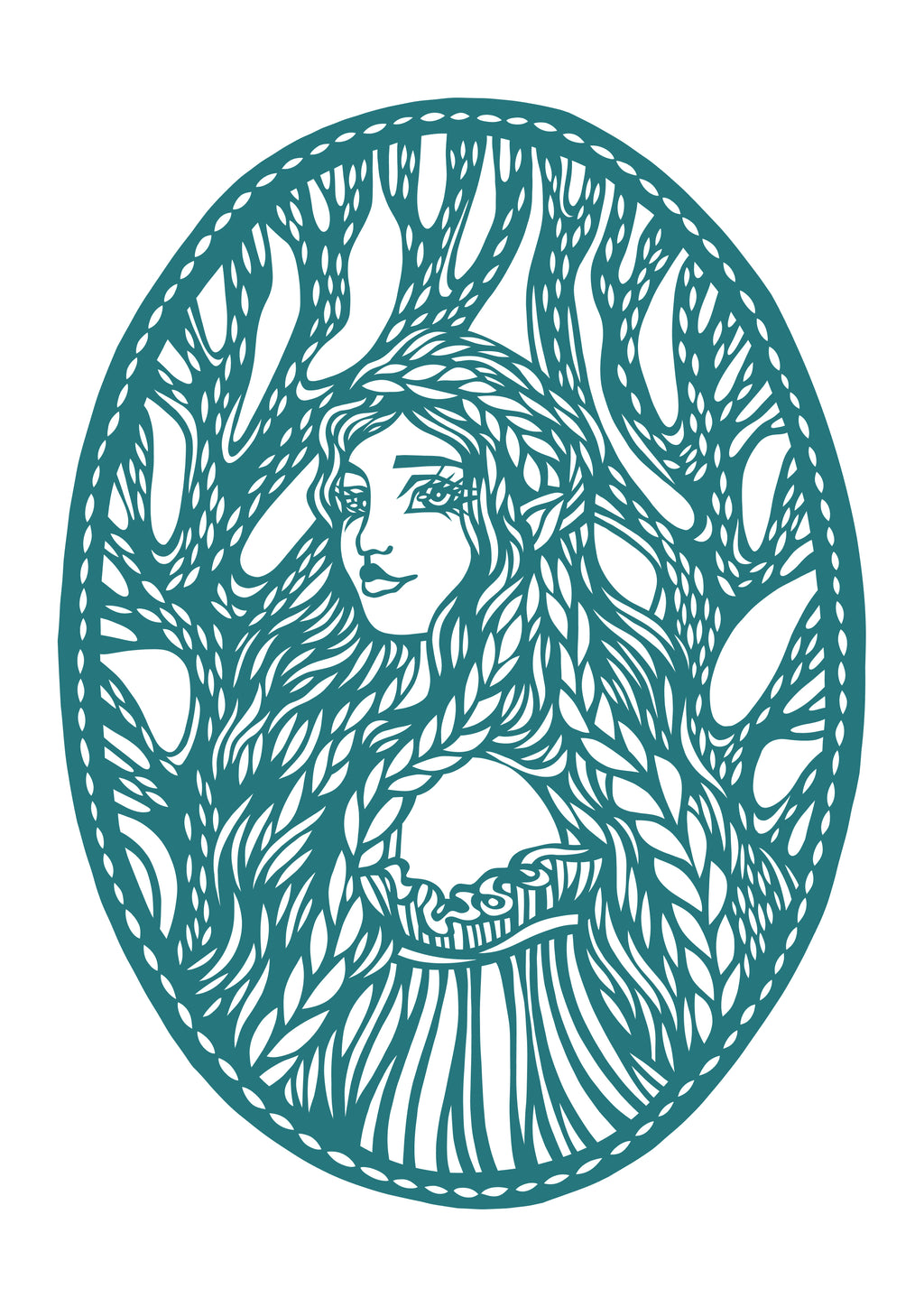 Wood elf girl Original papercut A5 by MarinaPapercuts
