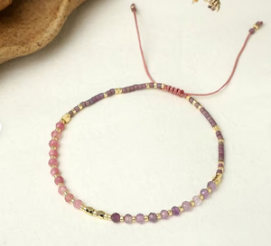 Natural gemstone layered bracelet