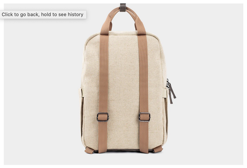 Small Hemp Backpack comes in two colours