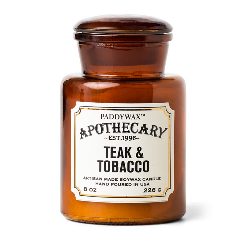 Apothecary Glass Candle - Teak & Tobacco (226g)