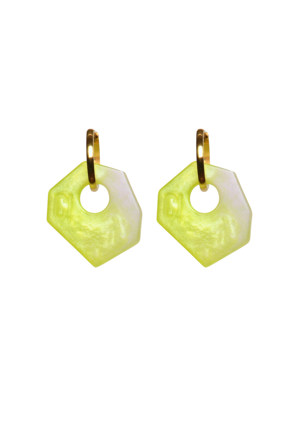 Ear Candy White and Yellow Earrings