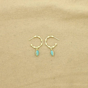 Madelyn Hoop Earrings Gold - Amazonite