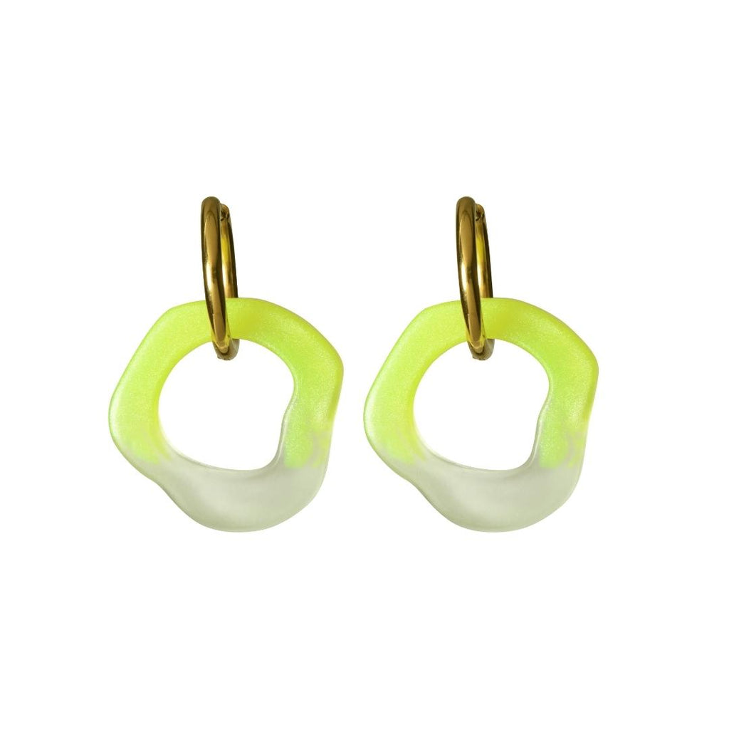 Ear Candy Transparent & Yellow Mini Earrings