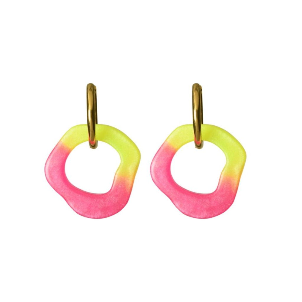 Ear Candy Pink & Yellow Mini Earrings
