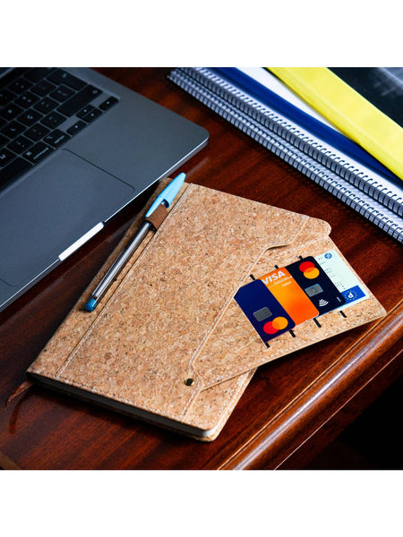 Cork Dairy Notebook with Card Holder and Pen Holder (multiple colours)