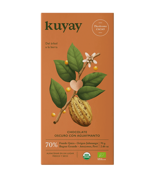 KUYAY dark chocolate with goldenberries 70% (Noir au physalis)