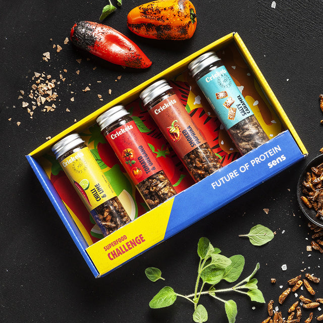 Crunchy & roasted crickets (4 flavour gift set)