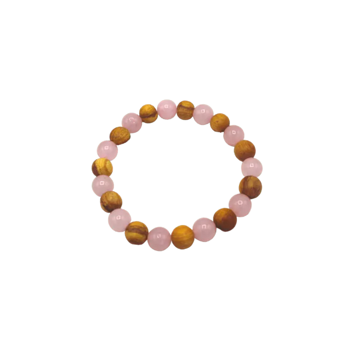 Bracelet Palo Santo and Rose Quartz