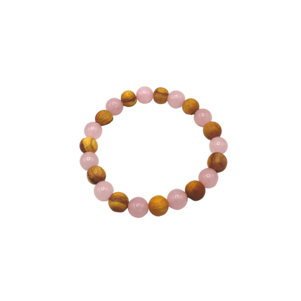 Bracelet Palo Santo and Rose Quartz