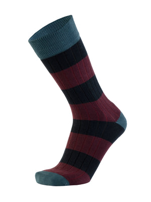 WM Stripes Canale Blue/Burgundy Socks