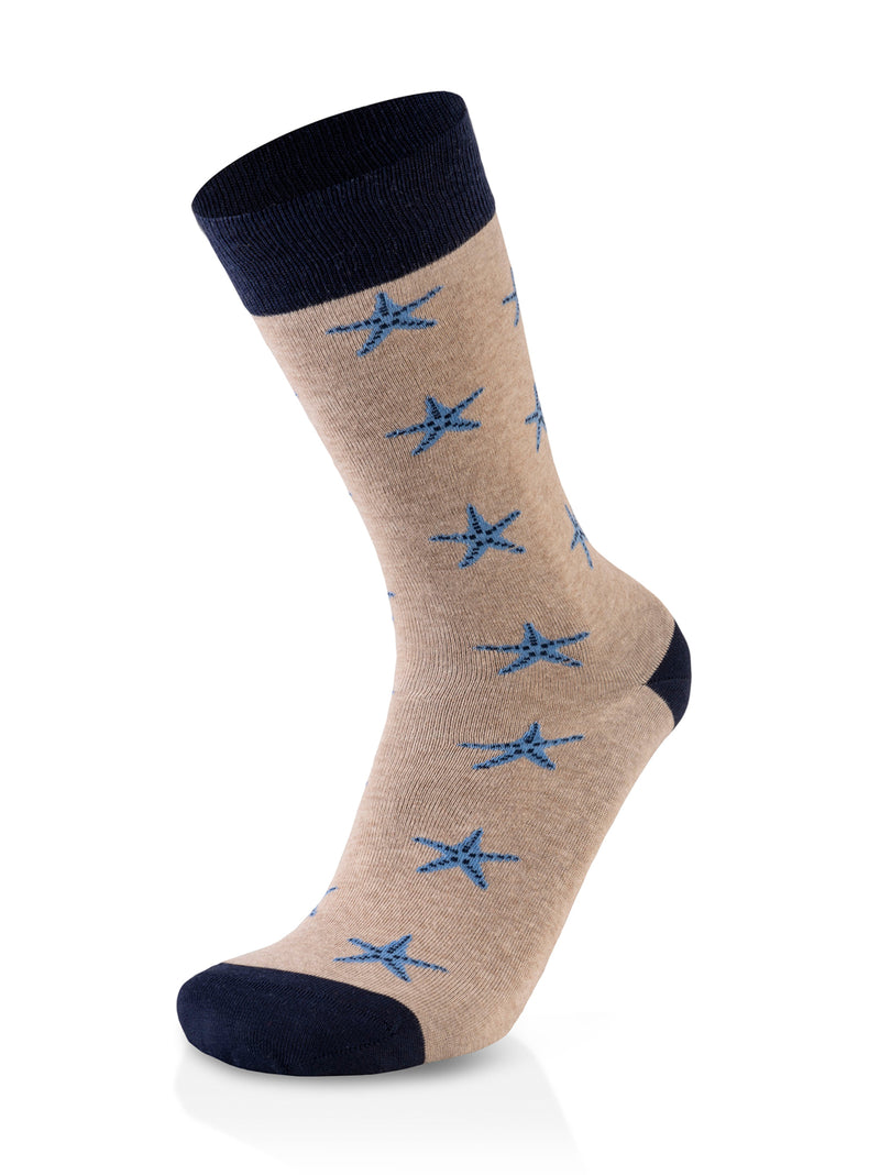Eco Style Starfish Bege Melange Socks