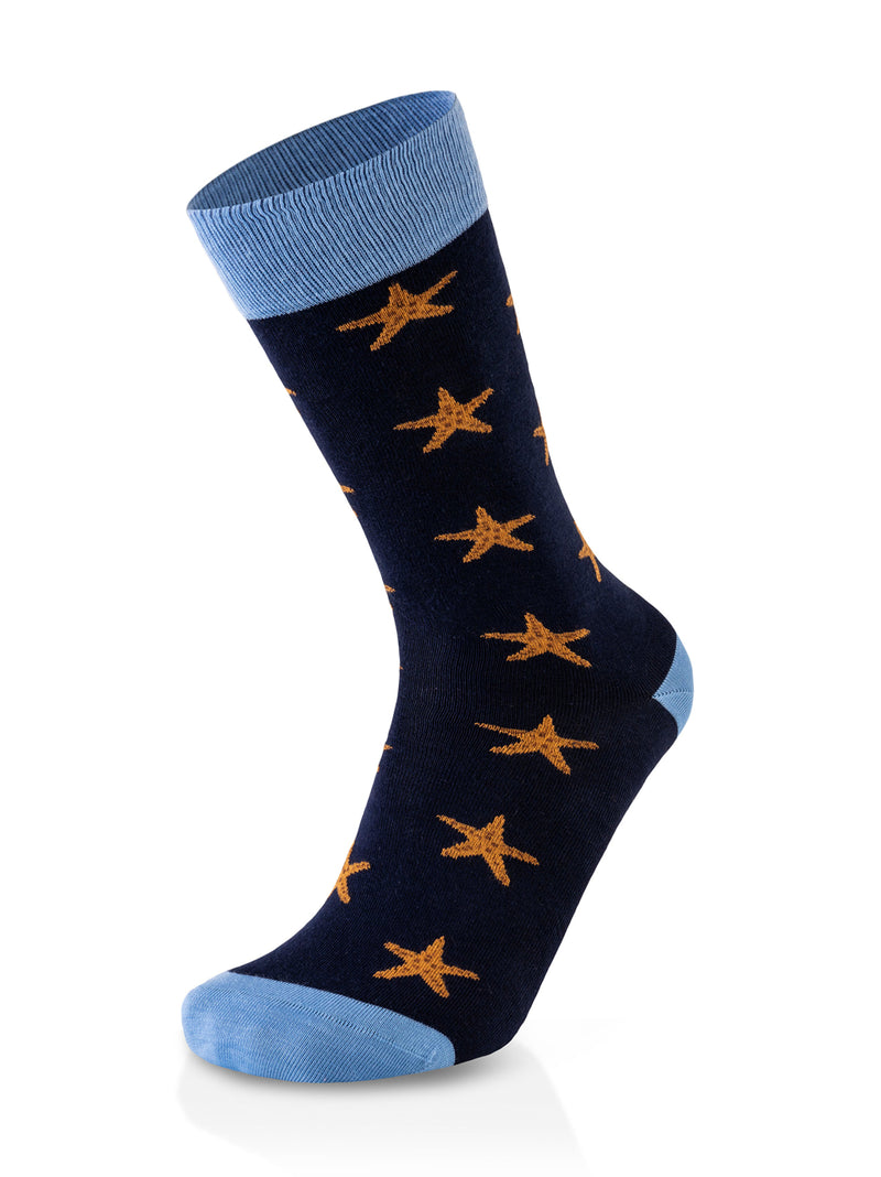 Eco Style Starfish Blue Socks