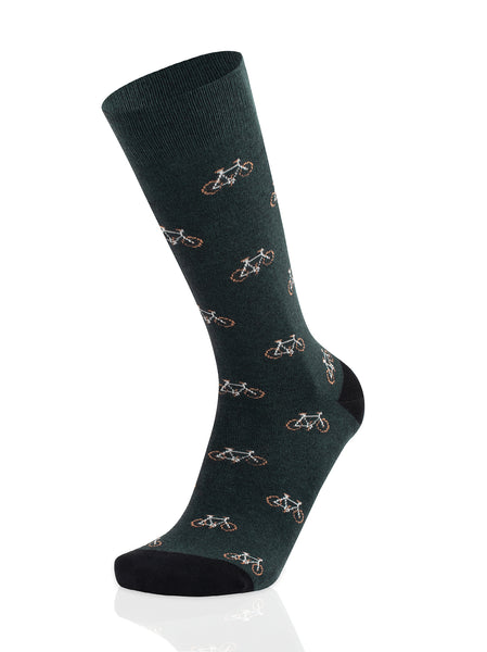 Bicycle Dark Green Melange Socks