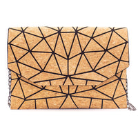 Geometric Chain Crossbody Cork Bag