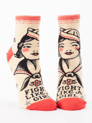 Fight Like A Girl W-Ankle Socks