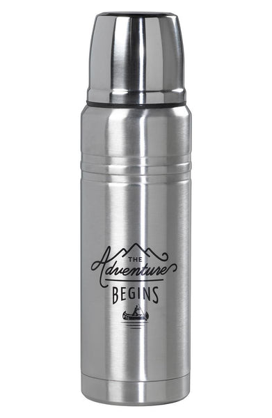 'The Adventure Begins' Stainless Steel Vacuum Flask