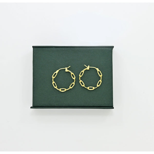 Hoop Earrings Gold - Paper Clip