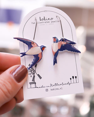 Swallows dangle earrings