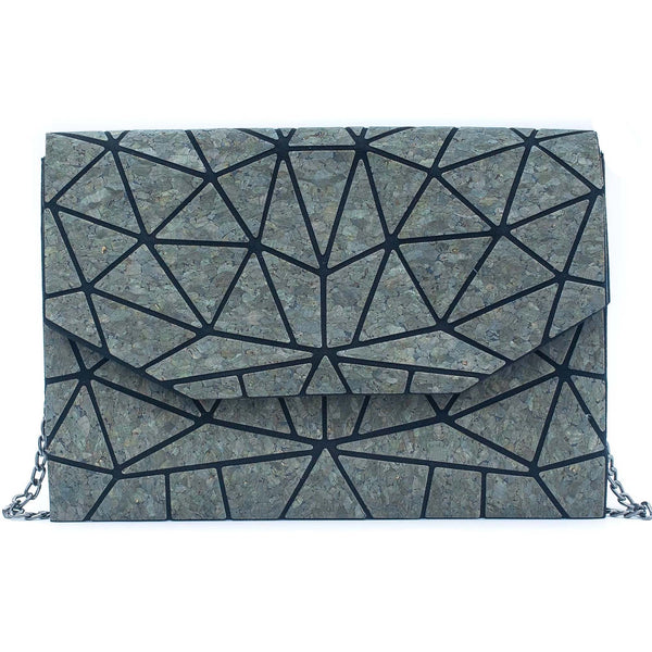 Geometric Chain Crossbody Cork Bagb