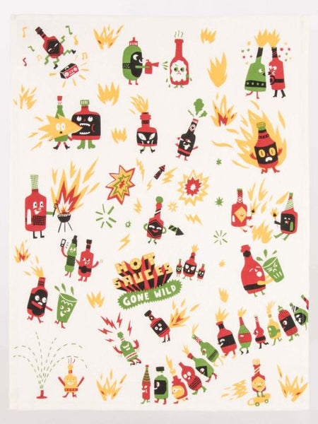 Hot Sauces Gone Wild Dish Towel