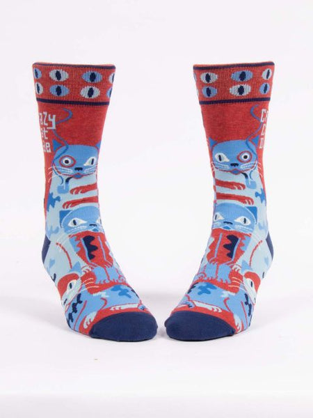 Crazy Cat Dude M-Crew Socks