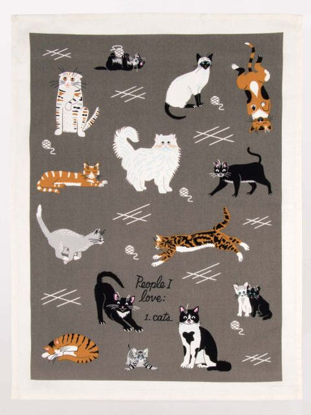 People I love: Cats Dish Towel