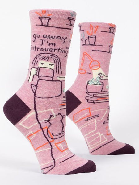 Go Away I'm Introverting W-Crew Socks